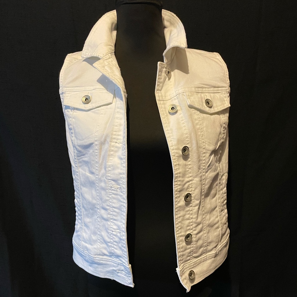 White Stylish White Jean Vest